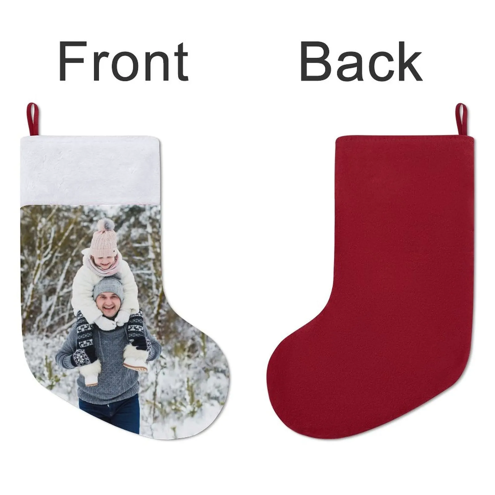 16.5in(L) Super Size-Custom Family's Photo Christmas Stocking