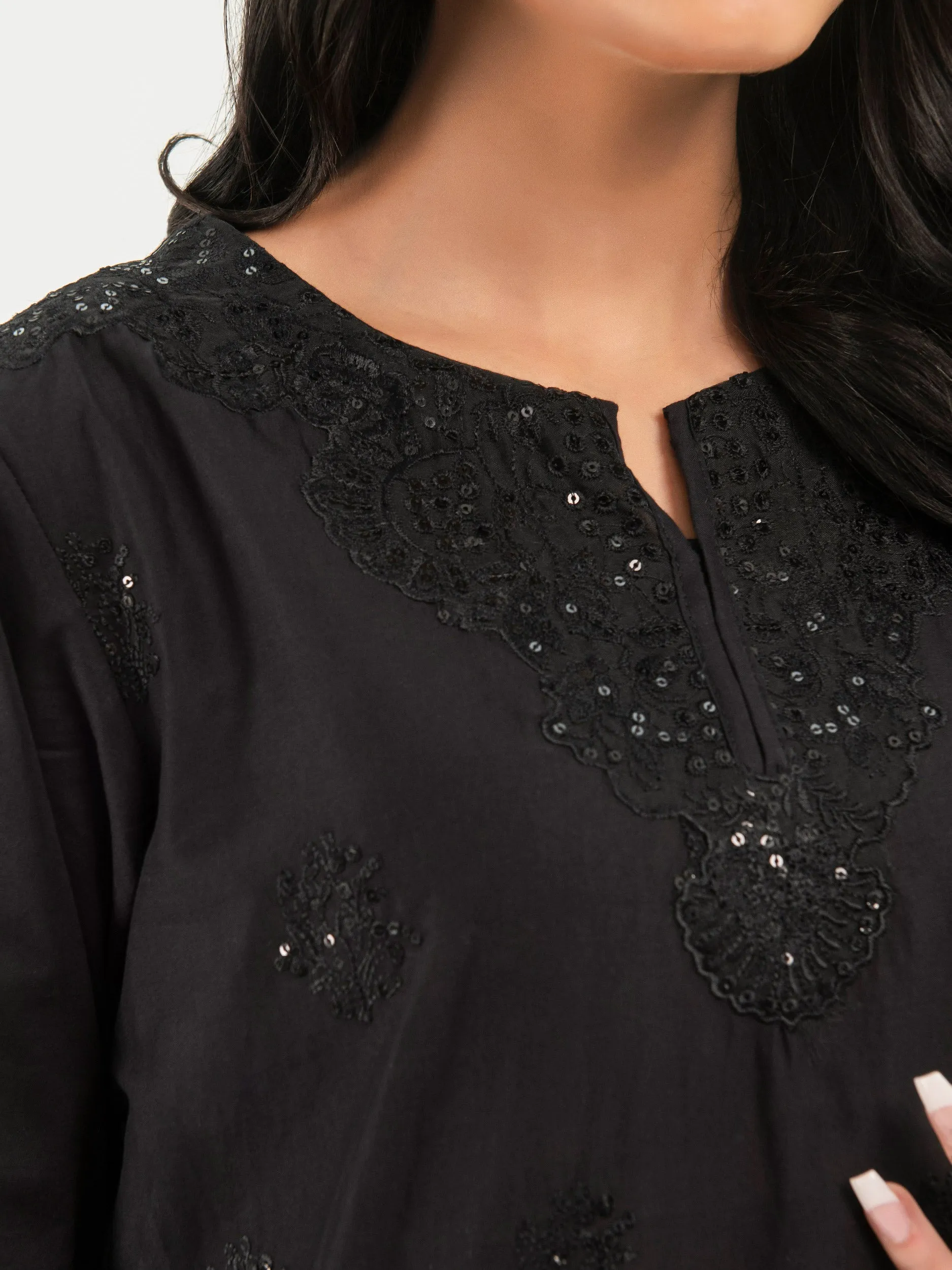 2 Piece Cambric Suit-Embroidered (Pret)