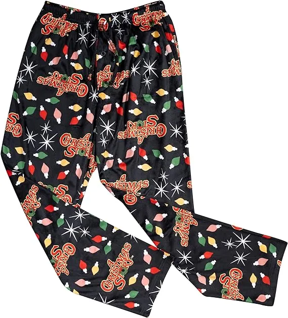 A CHRISTMAS STORY Brushed Fleece Holiday Lights Pj Lounge Pants Pajamas for Men