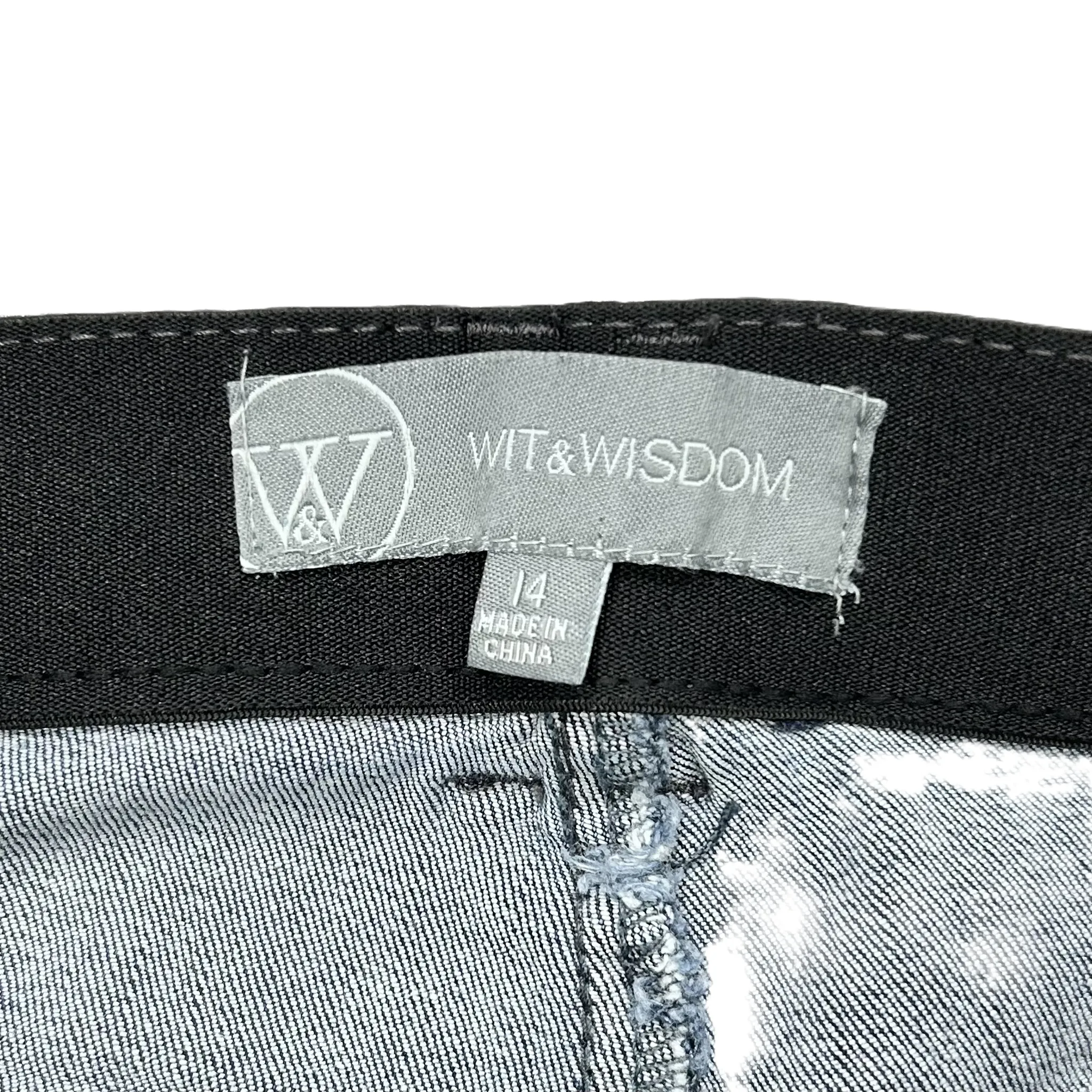 Blue Denim Jeans Skinny By Wit & Wisdom, Size: 14