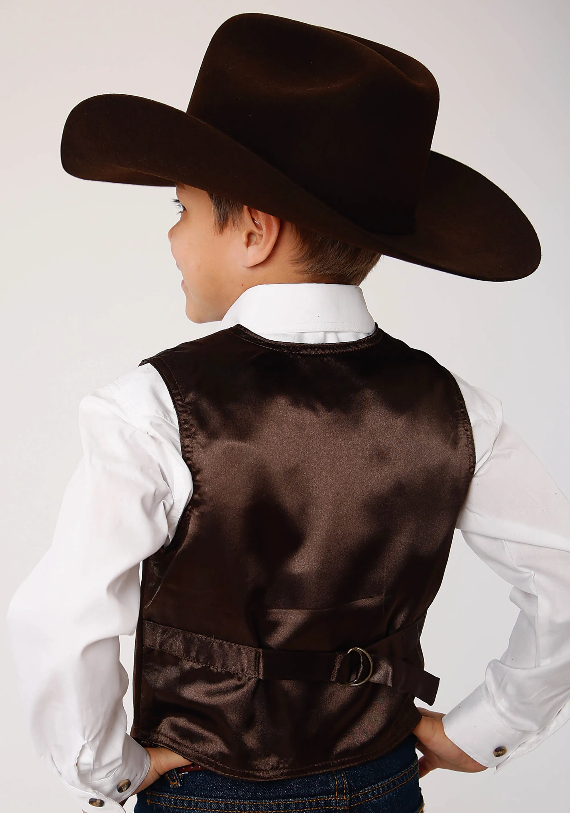 Boy's Brown Classic Suede Vest