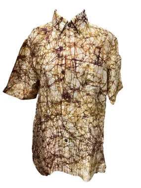 Brown Top Short Sleeve Basic Clothes Mentor, Size M