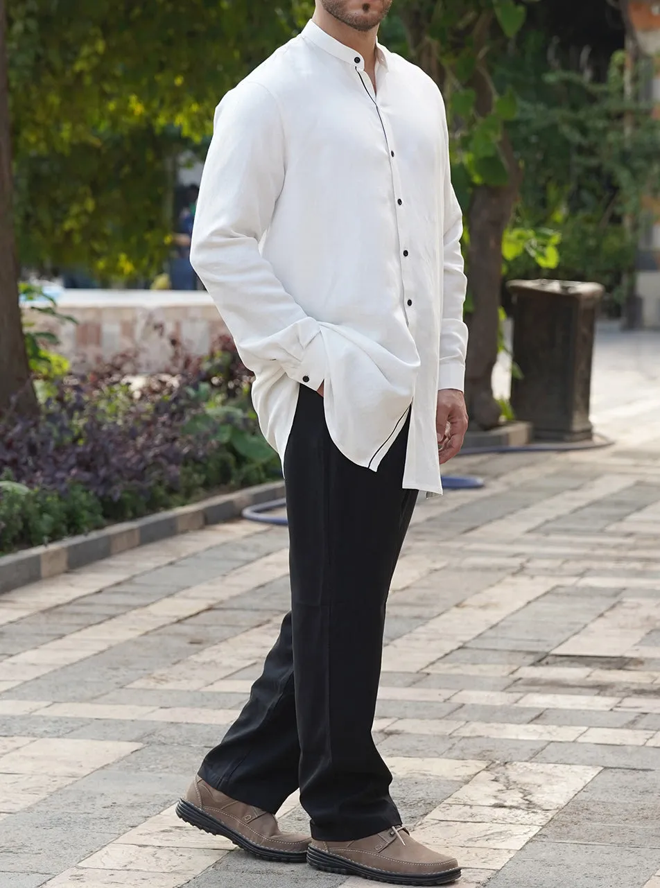 Button Placket Trim Shirt