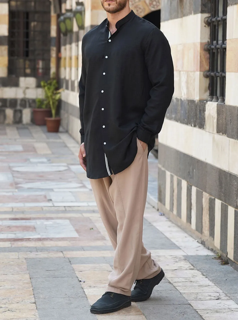Button Placket Trim Shirt