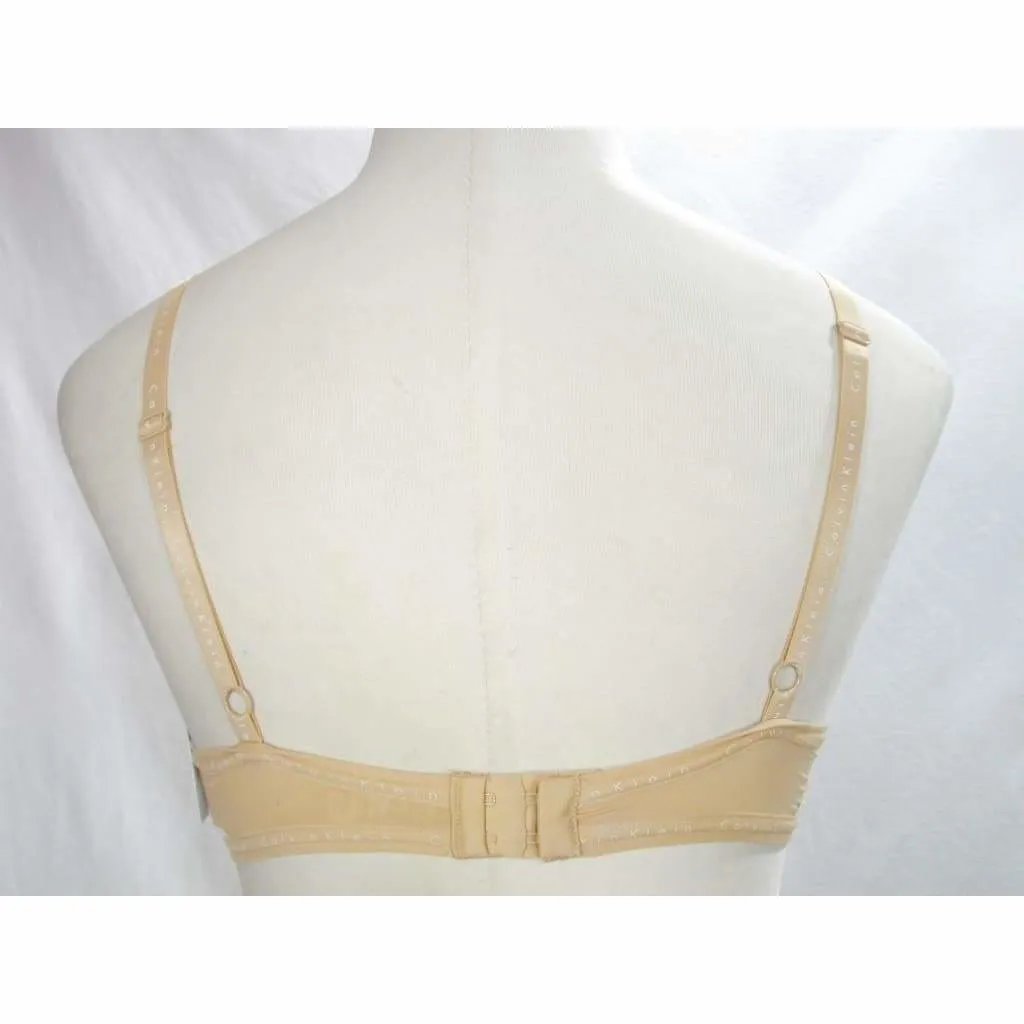 Calvin Klein QF1418 Signature Unlined Plunge Underwire Bra 32C Nude