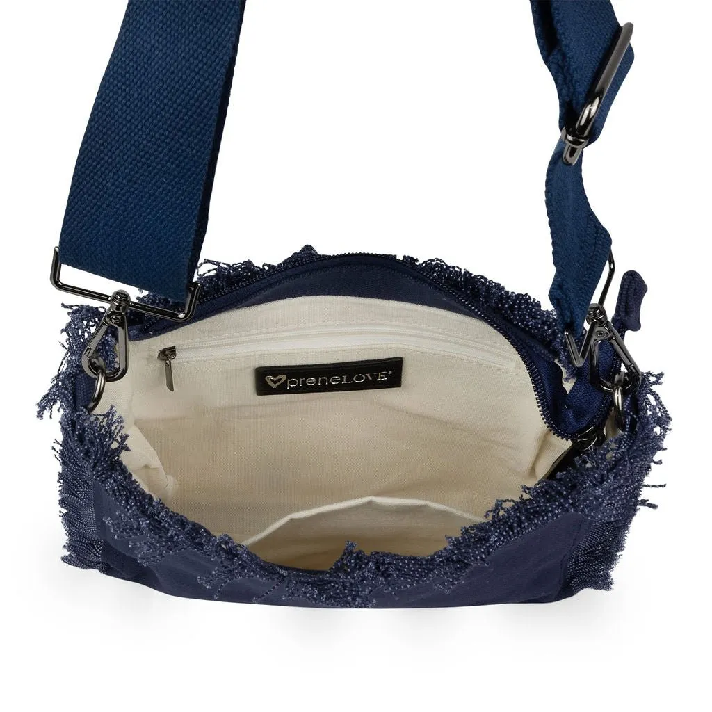 Canvas Fringe Crossbody - Navy