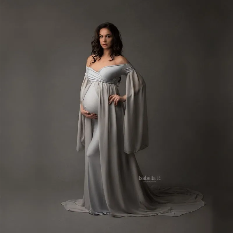 Chiffon Cloak Maternity Party Dress Photograph Photography Long Skirt