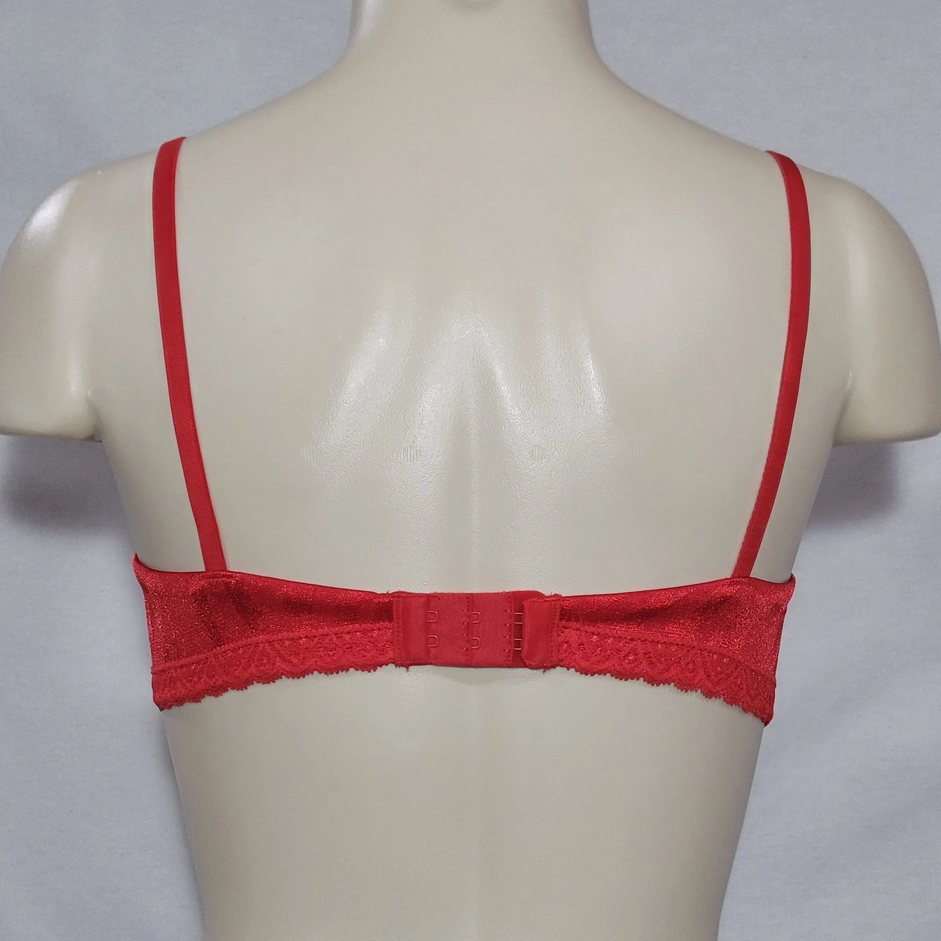 DISCONTINUED Maidenform 7122 One Fabulous Fit Jacquard Satin Underwire Bra 34C Red NWT