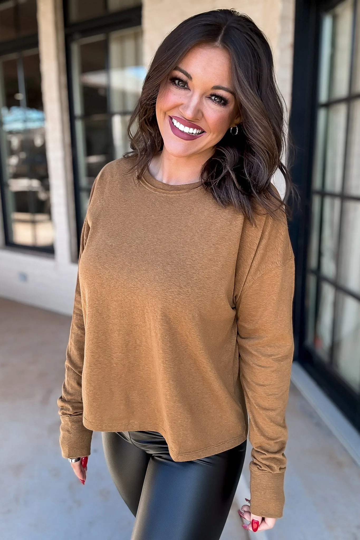 Girl Next Door Pale Brown Oversized T-Shirt
