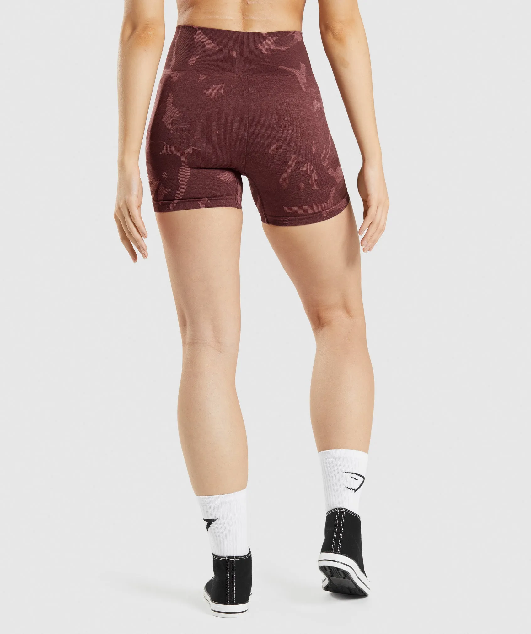 Gymshark Adapt Camo Seamless Shorts - Savanna | Cherry Brown