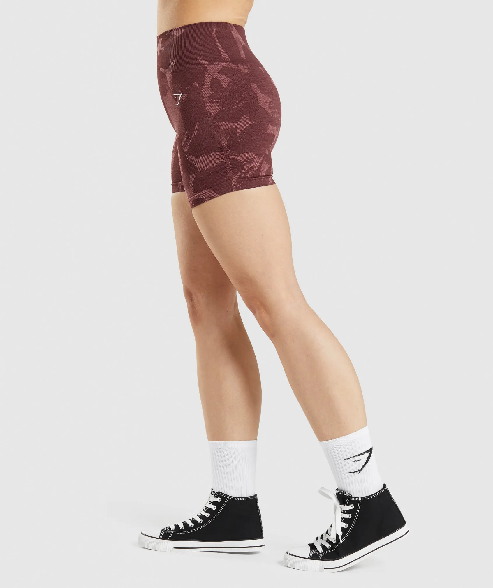 Gymshark Adapt Camo Seamless Shorts - Savanna | Cherry Brown