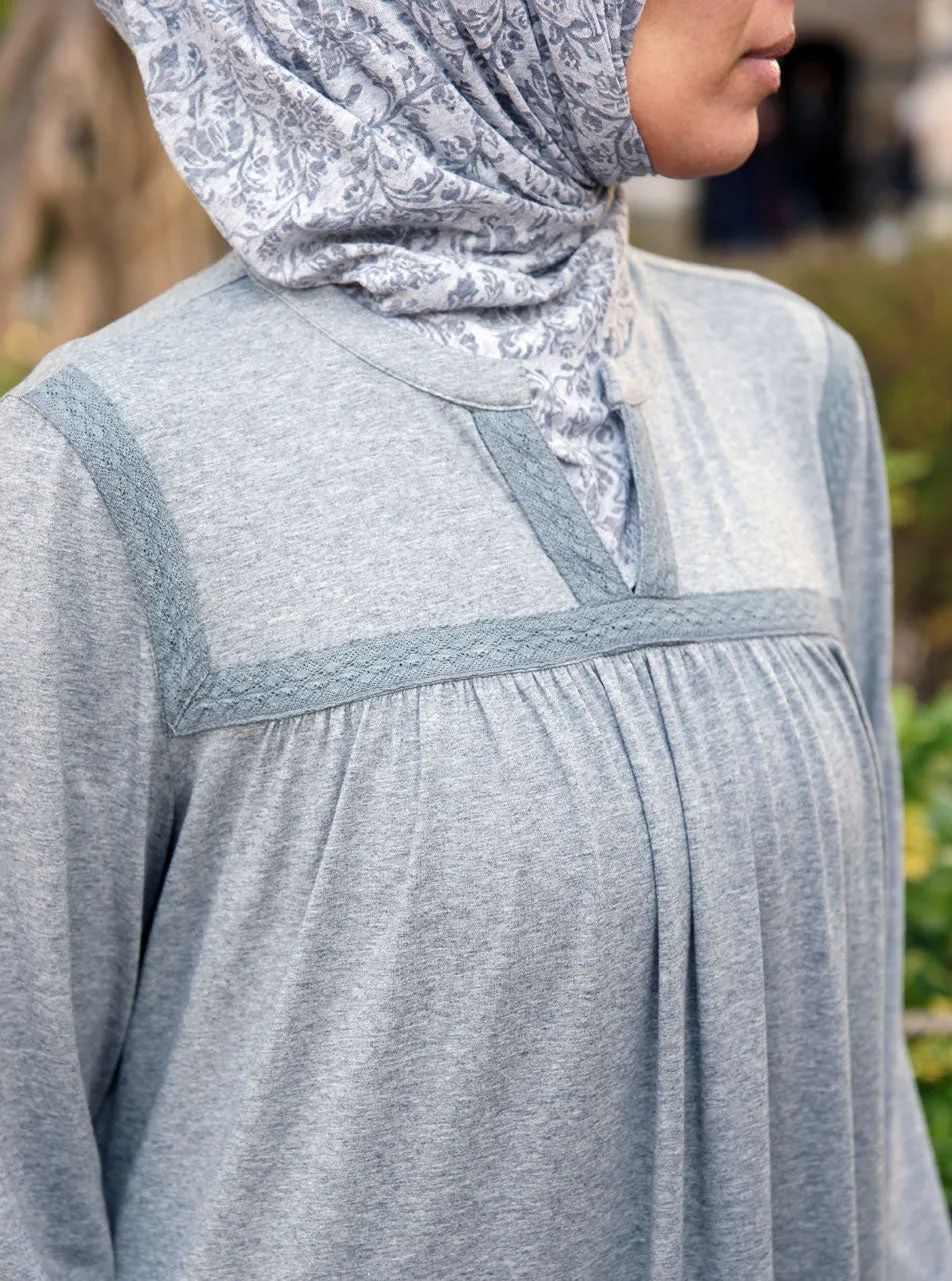 Lace Gathered Abaya