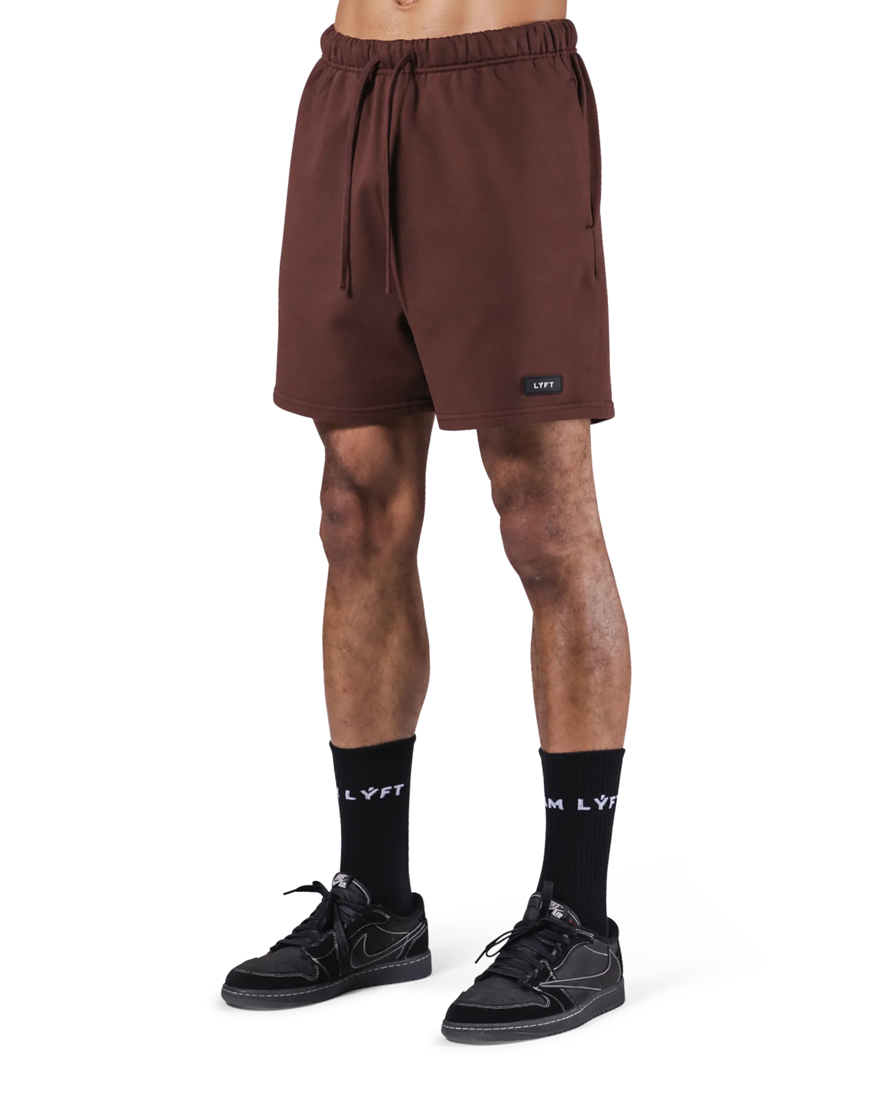 Logo Wappen Sweat Shorts - Brown