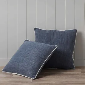 Mocka Piped Cushion - Navy/White