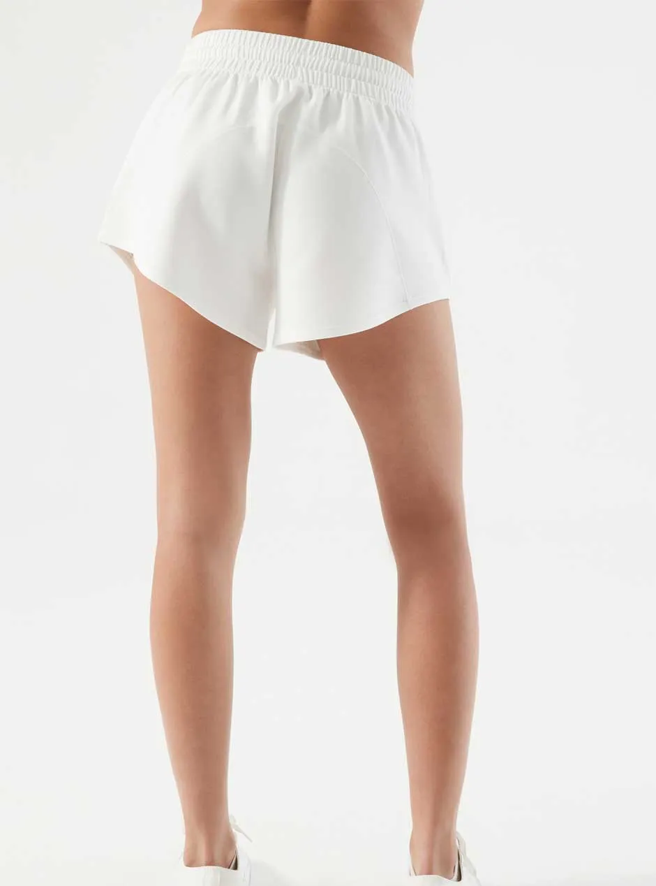 NUX Active Women's Sleek Fabric Shorts - Coconut White