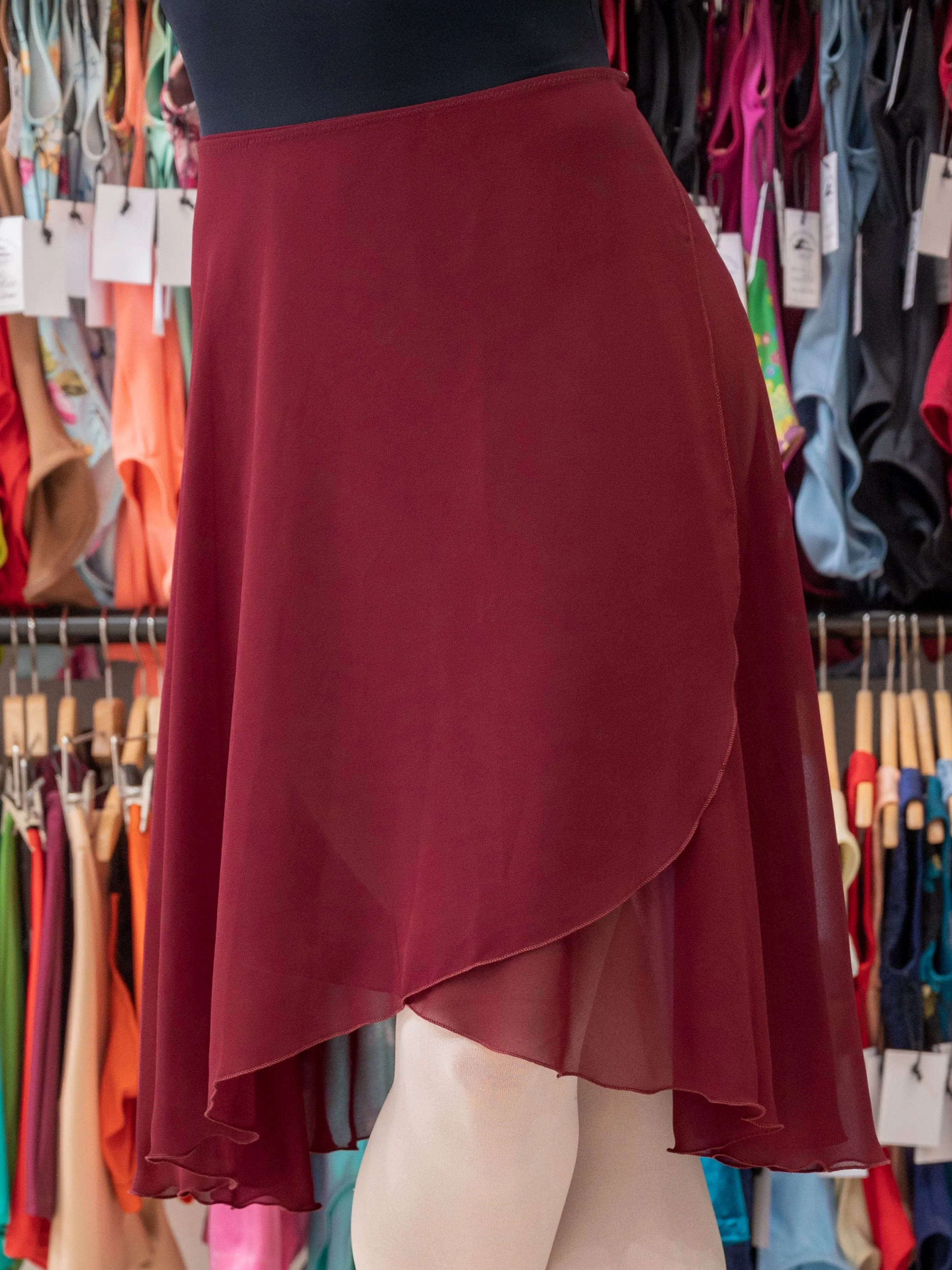 Red-purple Wrap Long Dance Skirt MP310