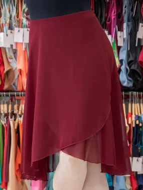 Red-purple Wrap Long Dance Skirt MP310
