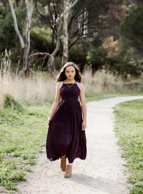 Sofia French Chiffon Grape Girls Dress