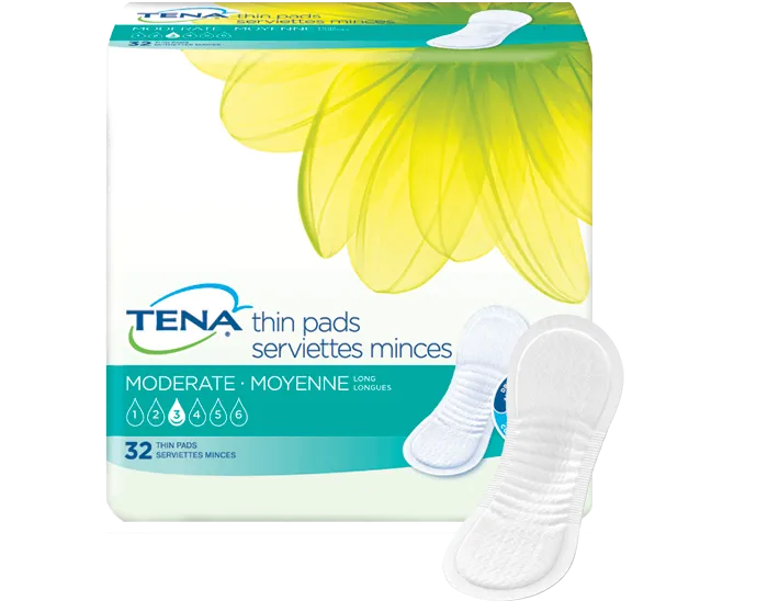 TENA New Moderate Thin Pads Long