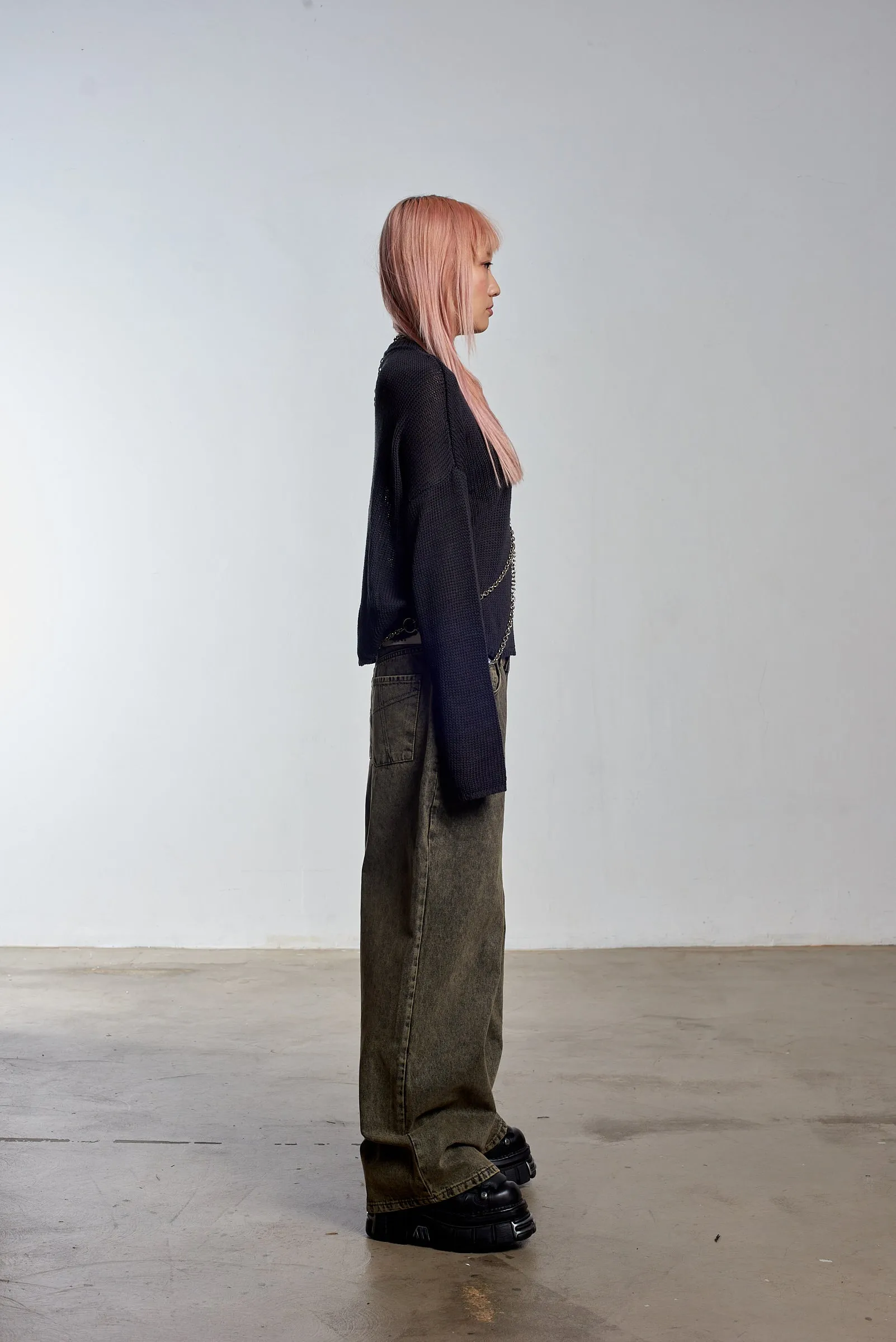 Washout Chain Harness Knit