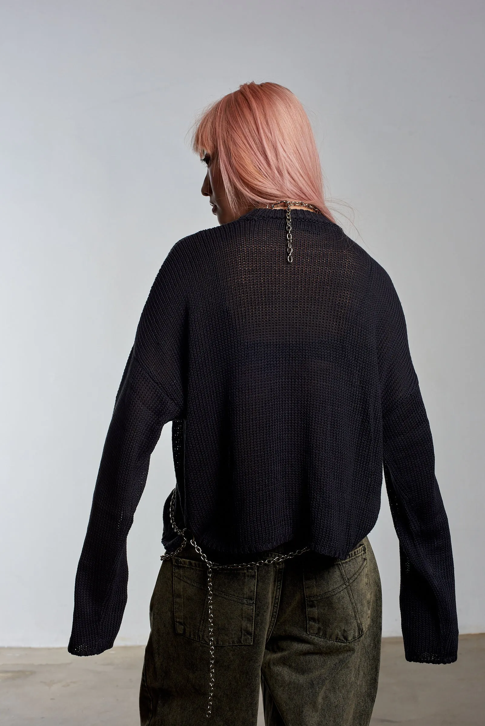 Washout Chain Harness Knit