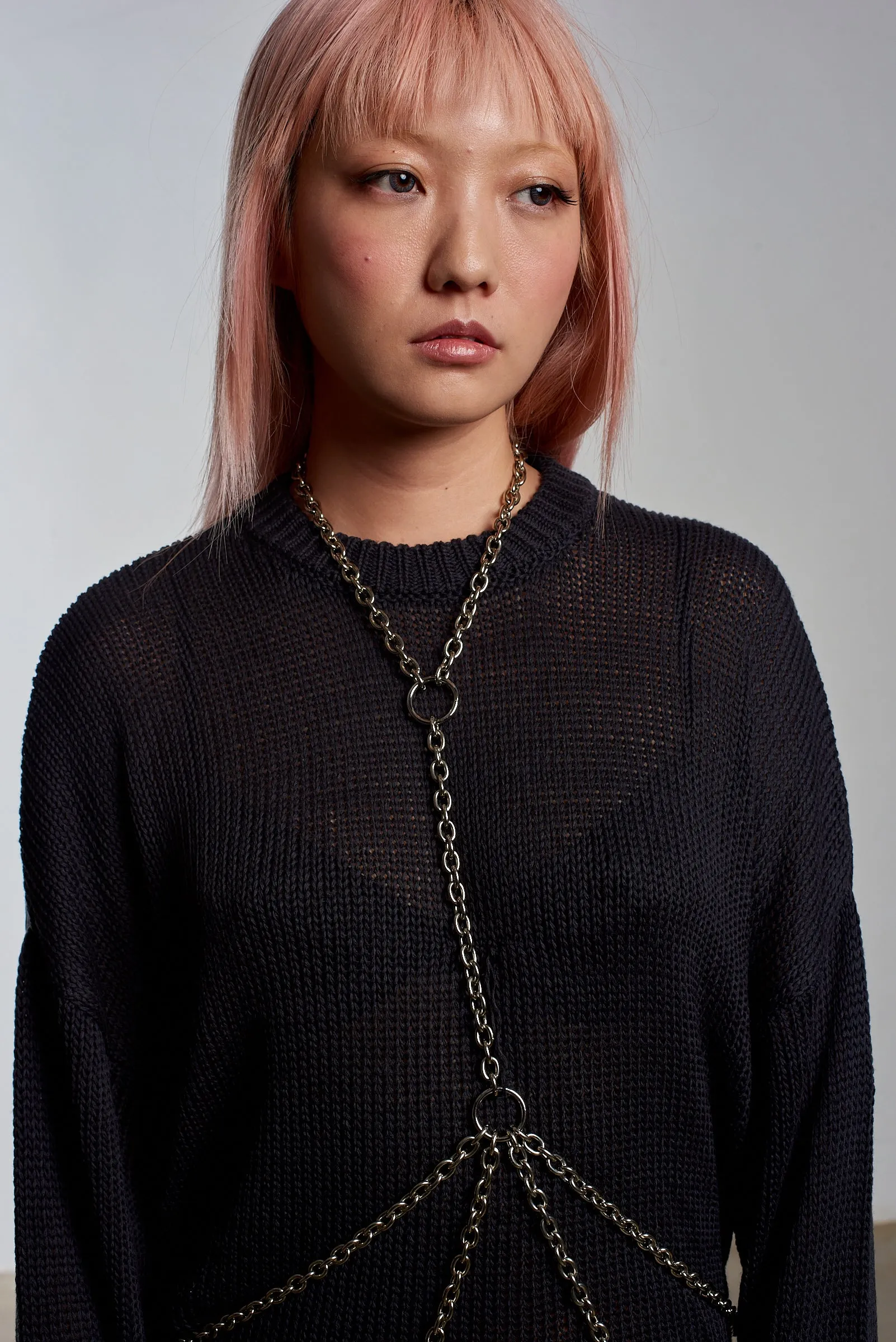Washout Chain Harness Knit